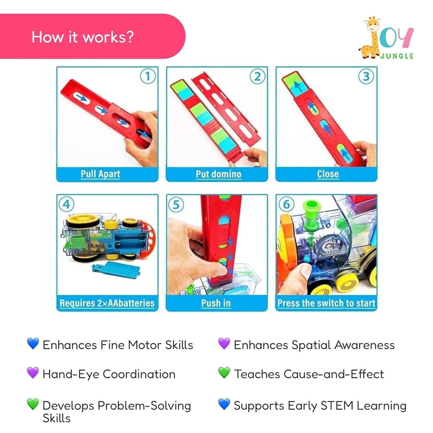 Domino Dash Train: Kids Educational Toy with Light & Sound