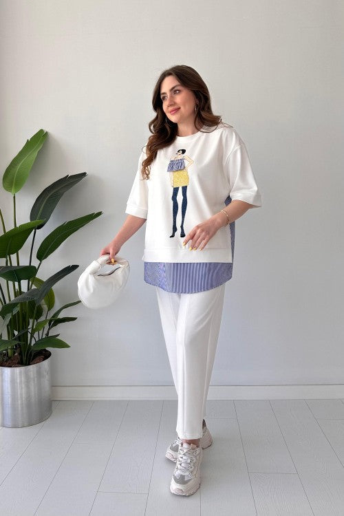 2025 New Design👗✨2-Piece Lounge Set In Figured Modal Suit