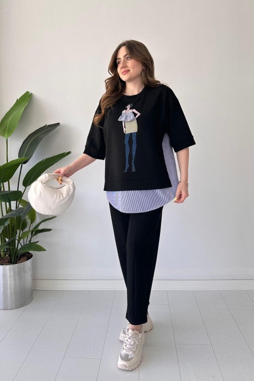 2025 New Design👗✨2-Piece Lounge Set In Figured Modal Suit