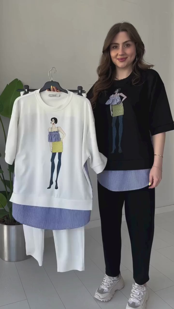 2025 New Design👗✨2-Piece Lounge Set In Figured Modal Suit